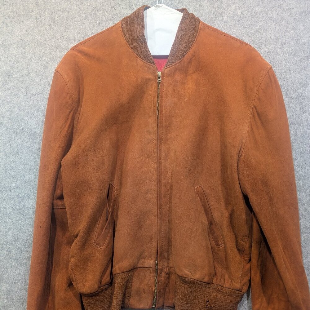 Vintage Dupont Cognac Suede Bomber Jacket